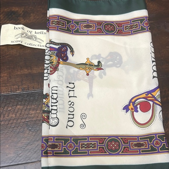 Vintage Irish Celtic Scarf Book of Kells 50" × 12" New w/o Tags Dublin Ireland - Picture 2 of 6